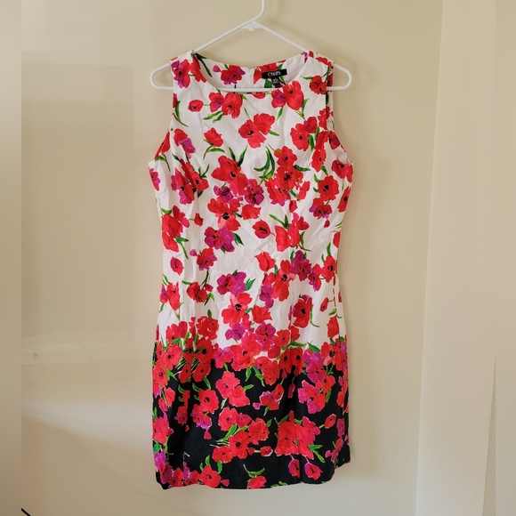 Chaps red floral poppy sheath dress - Picture 2 of 7
